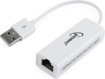 USB-A naar RJ45 Fast Ethernet LAN adapter - USB2.0 - CAT5 / wit - 0,10 meter