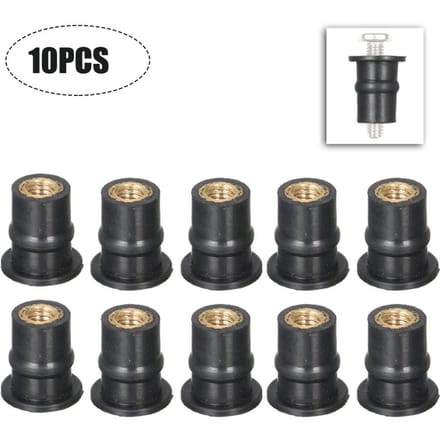 M5 Rubberen Plugmoeren 5MM Metrisch Motorfiets Voorruit Schachtmoer 10PCS black