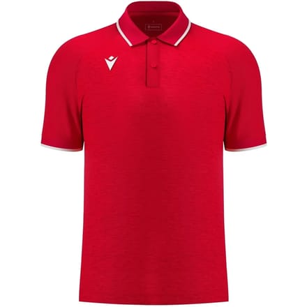 Macron Glory Aulos Polo Heren - Rood / Wit | Maat: 3XL