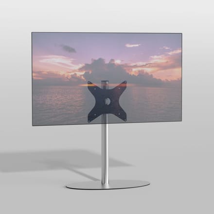 Cavus TV Vloerstatief ELLIPS 80 – geborsteld RVS - hoogte 80cm - VESA 300x300