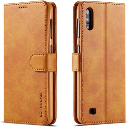LC.IMEEKE Luxe Book Case - Geschikt voor Samsung Galaxy A10 Hoesje - Bruin