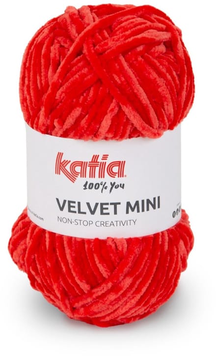 Katia Velvet Mini - 211 Rood - Chenille Garen