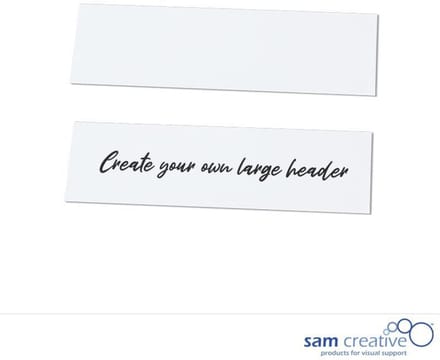Sam Creative - Whiteboard Magnetische Scrum Header - Post It - Blanco - 8x28 cm - 10 stuks - Whiteboard Magneten
