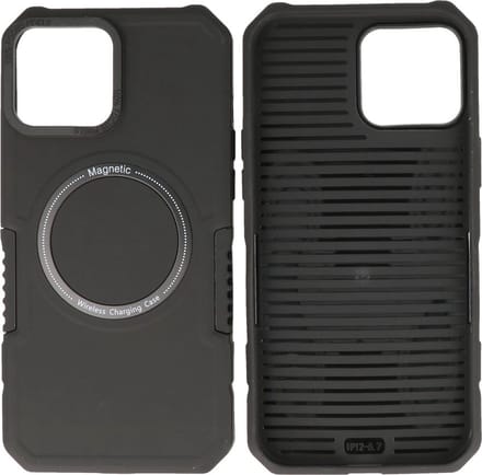 iPhone 12 Pro Max MagSafe Hoesje - Shockproof Back Cover - Zwart