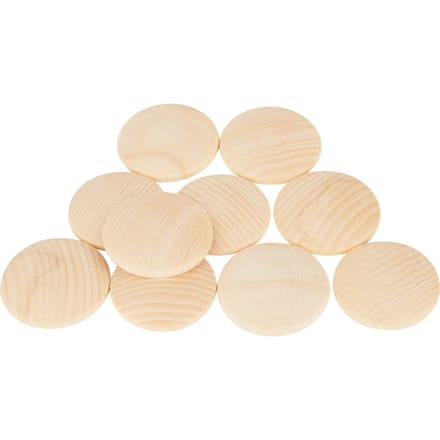 Houten schijf, gewelfd - Ø 50 mm, 10 stuks