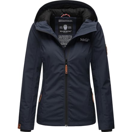 Marikoo dames overgangsjas lichtgewicht water- en windafstotend met capuchon navy