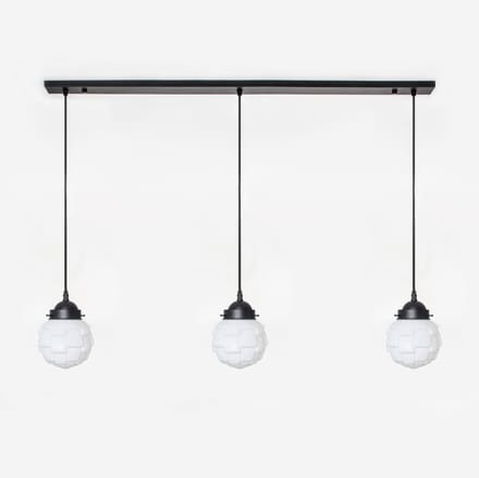 3 x Bretagne lampen aan plafondbalk Moonlight - Art Deco Trade