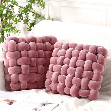 2 stuks geknoopt pluche sierkussen voor woondecoratie - 30 x 35 cm