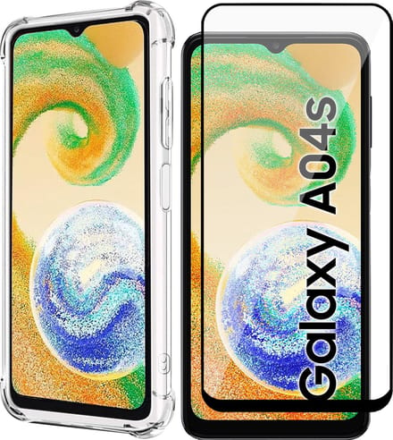 Hoesje geschikt voor Samsung Galaxy A04s / A13 5G - Screen Protector FullGuard - Back Cover Case ShockGuard Transparant & Screenprotector