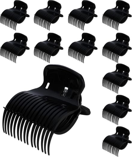 Haarroller Clips - Krulclips - Haar Stylen - Hittebestendig Plastic - 12 Stuks - Zwart