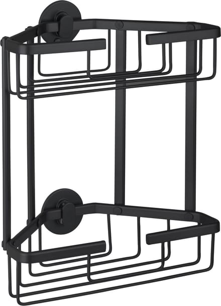 Differnz draadmand - 2-laags driehoek - zonder boren - aluminium - 28 x 13 x 30 cm - zwart