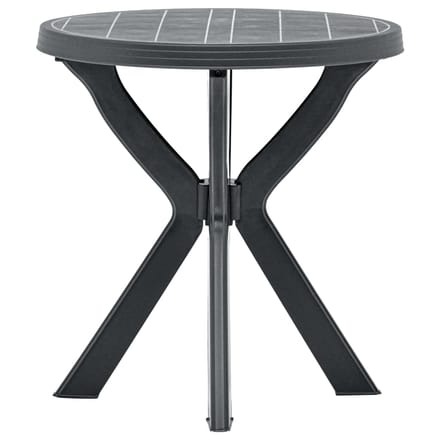 vidaXL - Bistrotafel - Ø70 - cm - kunststof - antraciet