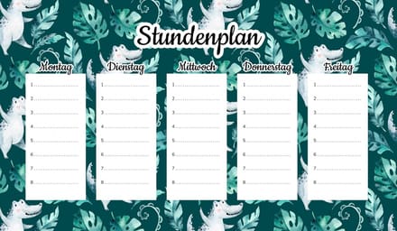 Wallvy Magnetisch Lesplan - Krokodillen en Monstera - 45x26 cm - Droog uitwisbaar