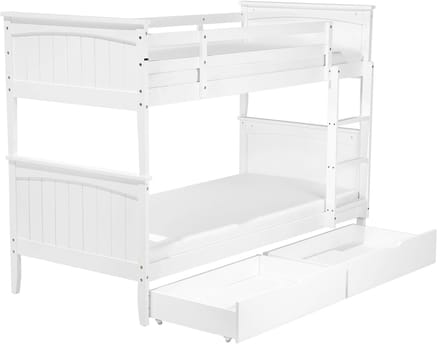 ALBON - Stapelbed met opbergruimte - Wit - 90 x 200 cm - Dennenhout