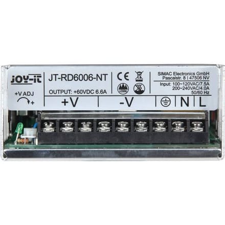 Joy-it Industriële netvoeding, vaste spanning 60 (max.) 6.6 A (max.) 400 W Aantal uitgangen: 1 x