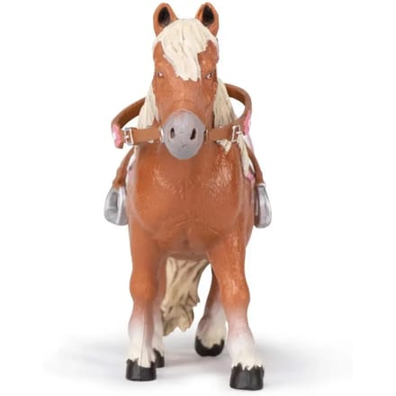 Beeldje met zadel Papo Poney shetland