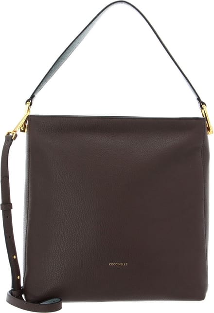 COCCINELLE Leren Handtas Schoudertas Liya Handbag Coffee / Kale Green Donkerbruin
