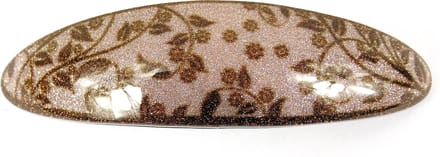 Patentspeld roze met gouden bloemen glitter
