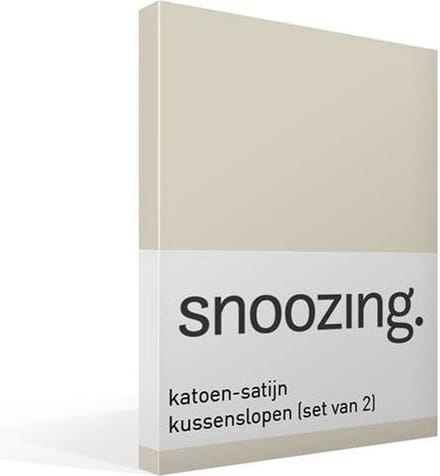 Snoozing - Katoen-satijn - Kussenslopen - Set van 2 - 60x70 cm - Ivoor