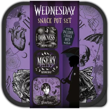 Wednesday - Gothic Lunchbox - 3 Snack Boxes - voor Geen - standaard