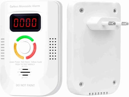 Koolmonoxidemelder - CO-melder Gasdetector - Veiligheid Thuis - Digitaal LED-display - 10x10x10 mm - Wit