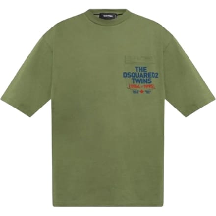 Dsquared2 Pocket Logo Print Saliegroen T-shirt