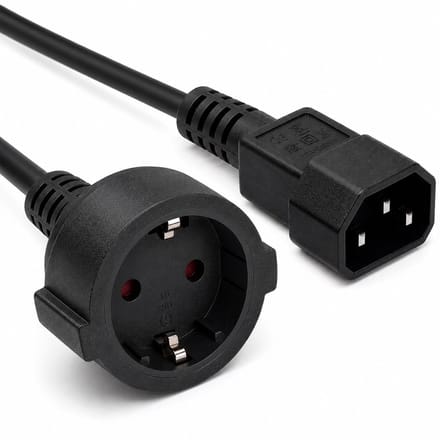 Allteq - C14 naar Schuko female apparaatsnoer -3 meter - Zwart