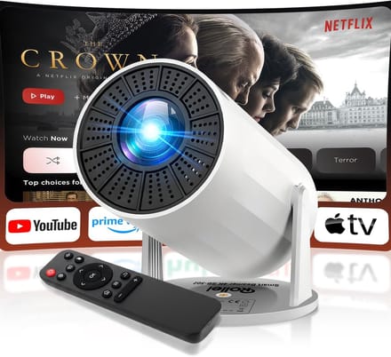 Smart Beamer - Mini Projector - Thuisbioscoop Creëren - 210° Draaibare Projectie - Tot 130 Inch - Zwart
