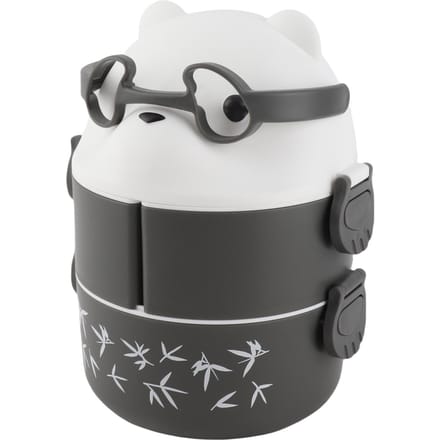 Lunchbox 2 Lagen Containers Draagbare Lunchbox Herbruikbare Lekdichte Voedselcontainer voor School Werk Camping Beer grey white