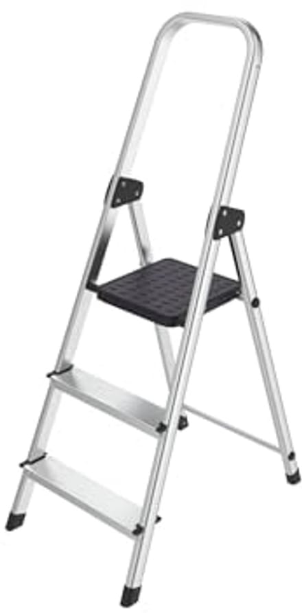 Aluminium Trapladder 3 Treden - Antislip Loopvlakken en Veilig Vergrendelingsmechanisme