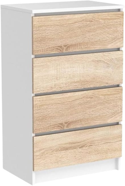 ApexArte® Dressoir Kasten - Ladekast - Buffetkast Industrieel - Hout - Natuurlijk en Wit