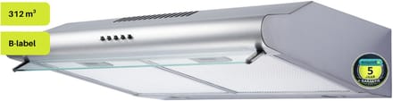 Exquisit UBH20MIINOX - Afzuigkap - Onderbouw - 60cm