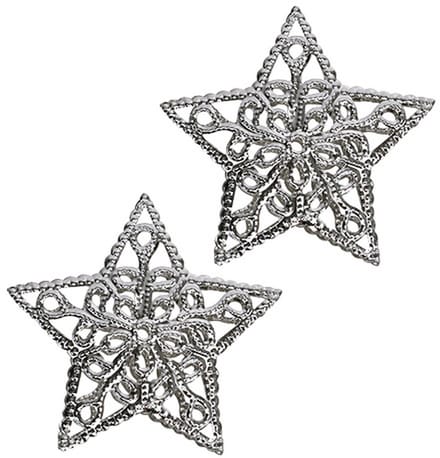 Ster van metaal zilver 6cm 20 st, 20 Stück