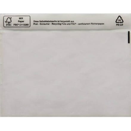HEAD Documententas 161034500 DIN C5 Transparant Zelfklevend 250 stuk(s)