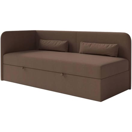 Jeugdbed Cambrils chenille links 90 x 200 cm met opbergruimte | NADUVI Collection
