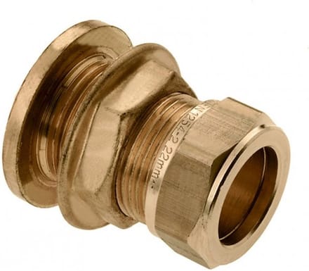 Bonfix knelkoppeling - Tankdoorvoernippel met tegenmoer - 22mm - Messing
