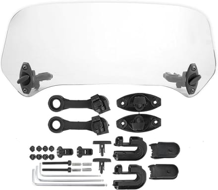 Windshield Extensie - Universele Aangepaste Windshield voor Motorfiets - Transparant Klein - Clip-on Motorfiets Luchtdeflector + Windbel Deflector Motorfiets