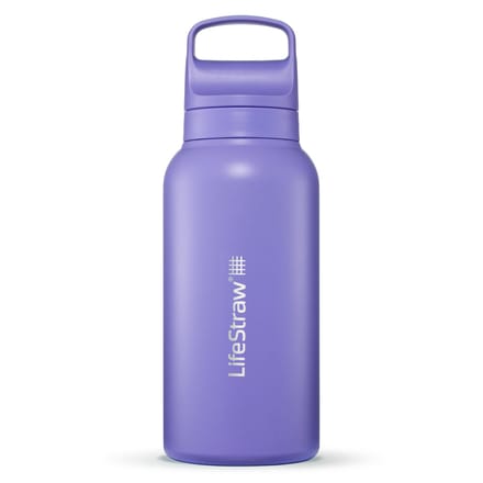 LifeStraw Go Series Stainl. Steel Water Filter Bottle; 1L; Thistle Purple - Drinkfles waterfilter
