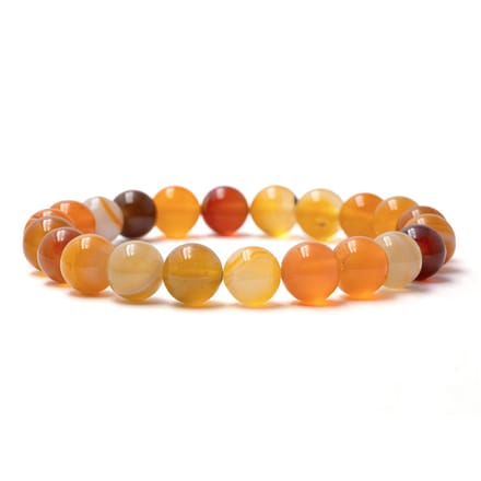Bixorp Gems Carneool Edelstenen Armband - Gepolijste Edelsteen Kralenarmband