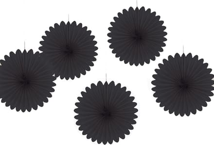 Amscan Waaiers Feestdecoratie 15 Cm 5 Stuks Zwart