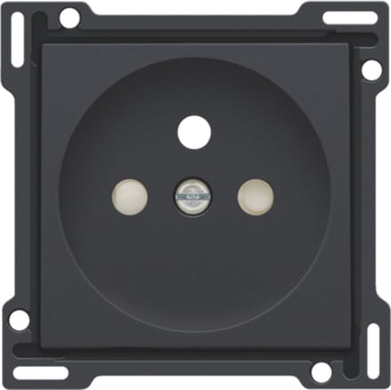 Niko - Centraalplaat stopcontact + penaarde + kinderveiligheid 28,5MM anthracite - 122-66601