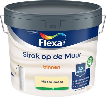 Flexa - Strak Op De Muur Binnen Mat - Midden Limoen - Mengverf - 10 L