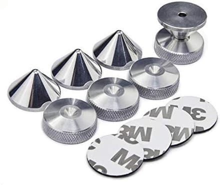Luidspreker Spikes - Boxen Spikes Kegels - Trillingen Dempen - CNC Gefreesd Aluminium - 20mm Diameter - Zilver
