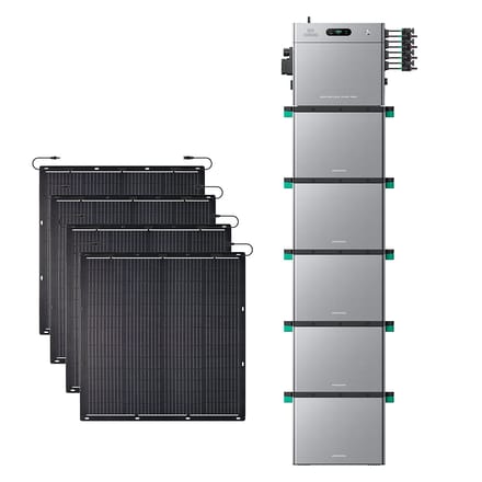 Zendure SolarFlow 2400 Pro - SolarFlow 2400 Pro (2.4 kWh) / 5*AB3000L (14.40 kWh) / 4*230W Flexible Solar Panel (920Wp)