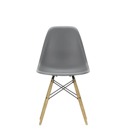 Vitra - DSW Eames Plastic Sidechair - granietgrijs RE - honingkleurig essenhout - 4 - 6 Wochen