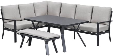 Garden Impressions Senja lounge dining set 4-delig links - sandstone