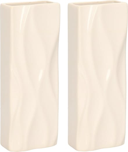 Gerimport Waterverdamper - 4x - wit - keramiek - 400 ml - radiatorbak luchtbevochtiger - 7 x 18,5 cm