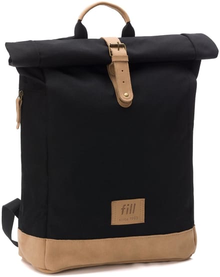 Luiertas rugzak Rolltop - 20L tot 25L - Inclusief verschoonmatje - zwart - fillikid