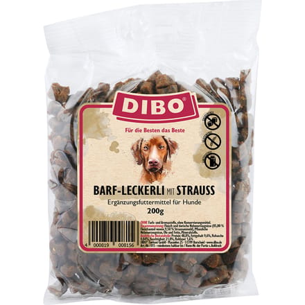 DIBO BARF-snoepjes met struisvogel - 2 x 200 g