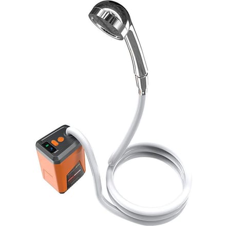 Douche de camping portable Pompe de douche électrique extérieure Douche alimentée par batterie rechargeable Douche étanche 1 Sprays Mode orange